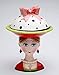 8 Inch Lady with Earrings and Red/White/Green Dilly Dot Top Candy Bowl