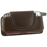 Blackberry 8830 Cell Phone Brown Pouch Leather Case - Naztech Ulitma Swivel Belt Clip Leather Case with Magnetic Cover