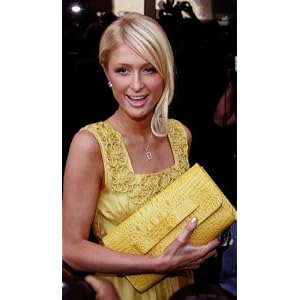 JJ Winters Leather Croco Clutch in Oragne