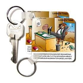 Londons Times Funny Music Cartoons Muskrat Divorce Attorney Key Chains Londons Times Funny Music Cartoons - Muskrat Divorce Attorney - Key Chains