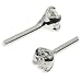 Dreambell 10 pcs Rhodium On 925 Sterling Silver Clear Cz Crystal Bead Headpins 0.5mm / 24ga Gauge