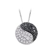 10K White Gold 1/4 ct. Black and White Diamond "Ying Yang" Pendant with Chain