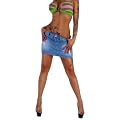 Sexy Damen Jeans Mini Rock Mit Risse 34 XS - 42 XL