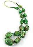 Barse Genuine Lime Turquoise Nugget Necklace