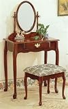 Cherry Finish Vanity Set w/Stool by Coaster Furniture Review