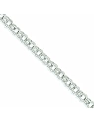 Genuine 14K White Gold Double Link Charm Bracelet 7 Inches 7 Grams Of Gold 100% Satisfaction Guaranteed.