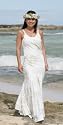 Princess Pauahi Hawaiian Wedding Dress - Alii Collection Hawaiian Print Beach Wedding Dress