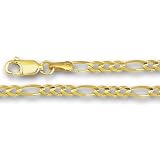 14K Yellow Gold Classic Figaro Chain Bracelet – Width 3.0mm – Length 8 Inch