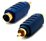 S-Video/SVHS Gold Plated Bi-directional Male to RCA Male Adapter