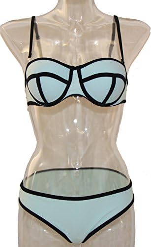 womens sexy pure color 2pcs bikini sets with Gathered rims