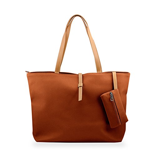 GEARONIC TM Korean Lady Women PU Leather Shoulder Handbag Shoulder Bag Brown