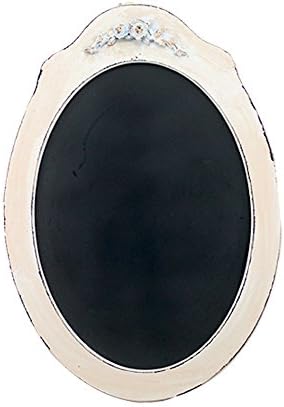 Vintage Oval Shaped Wood Framed Chalkboard Ivory Rose 21-1/2-in