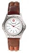 Men's Wenger Swiss Army Watch with White Dial and Brown Leather Strap