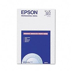 Epson Semi-Gloss Premium Photo Paper, 13 x 19 Inches, 20 Sheets per Pack (S041327)