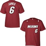 NBA Men's Miami Heat Lebron James Gametime Name & Number Tee (Garnett, Large)