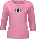 Women's Cleveland Browns Pink Caddy 3/4 Sleeve Stretch Boatneck Tshirt