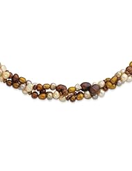 Sterling Silver Bronze & Peach Freshwater Cultured Pearl W/2in Ext. Necklac