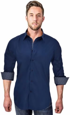 Verzari Men's Designer Series 100% Cotton Shirt, Long Sleeve