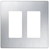 Lutron CW-2-SS 2-Gang Claro Wall Plate, Stainless Steel