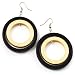 Boho Wooden Double Hoop Earrings (Brown&Cream)
