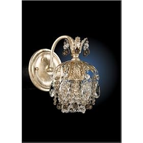 Schonbek 1252-26AM French Gold Amber Rondelle Crystal Single Light Down Lighting Colored...
