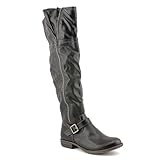 American Rag Women's Ikey2 Over The Knee Round Toe Boot in Black Size 7