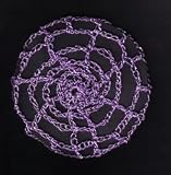 Deep Lilac Metallic Spider Web Crocheted Hair Bun Cover- LARGE