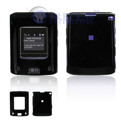Black Solid Snap-On Cover Hard Case Cell Phone Protector for LG Lotus LX600