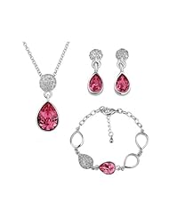 Generic Women 18k Gold Plated Set Necklace Bracelet Earrings
