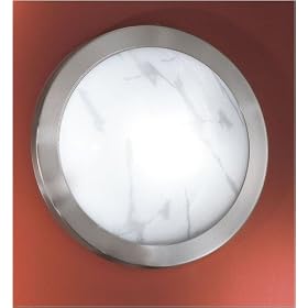 Eglo 87852A Timor, Nickel White Marble, 1-Light Wall Ceiling Light Fixture by Eglo