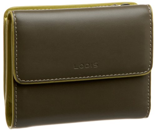 Lodis Audrey Petite French Purse,Truffle/Chartreuse,one size
