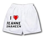 White Boxer Short with I Love Jeanne Shaheen