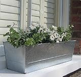 zinc window box with plastic liner - 65cm L x 19.5cm W x 17.5cm H