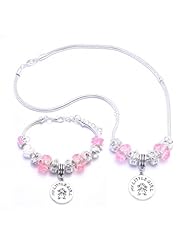 My Little Girl Charm Bracelet and Necklace Gift Set Girls Pandora Style
