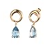 10k Yellow Gold Pear Blue Topaz Circle Dangle title=