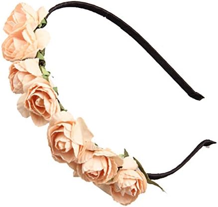 Lookcon Fashion All-match Elegant Sweet Rhododendrons Headbands( Beige Yellow)