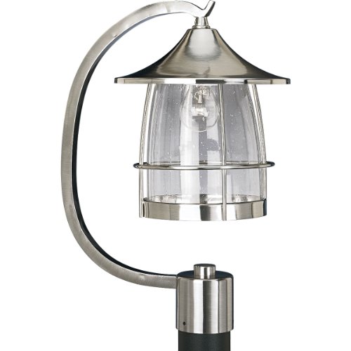 Progress Lighting P5463-09 1-Light Prairie Post Lantern, Brushed Nickel
