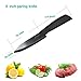 Jeslon Kitchen Knives Set, 5 Peice Ceramic Knives Black Blade 3inch Paring Knife, 4inch Fruit Knife, 5inch Utility Knife, 6inch Chef Knife and One Peeler
