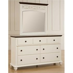 Broyhill 4112-230 Cross Creek Drawer Dresser in Cherry and Linen White