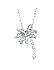 Linas CZ California Palm Tree Necklace