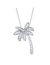 Jewelry: Sterling Silver CZ California Palm Tree Necklace - Emitations