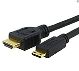 6 ft Mini to Regular Gold Plated HDMI 1080p Cable For Sony HDR-CX110, CX150, CX300, CX350 HD Handycam Camcorder