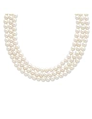 Sterling Silver 17in 8-8.5mm Freshwater Cultured Pearl White Necklace.