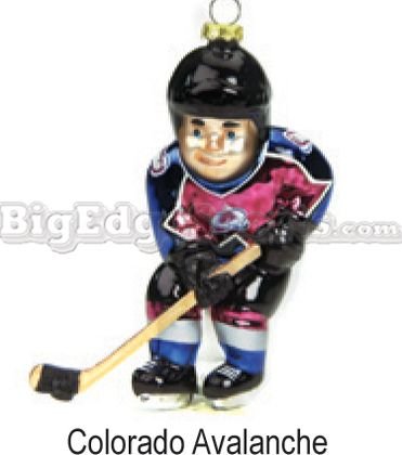 Buy Colorado Avalanche NHL Glass Hockey Player Ornament (4) by Scottish Christmas