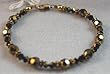 Tabac w/Jet gold accents Hand crafted Swarovski Bracelet