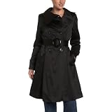 London Fog Women's Satin Double Breasted 3/4 Length Trench Coat