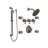 275ORB, Moen ExactTemp 3/4 Thermostatic Large Vertical Shower Spa Set, with 4 Body Sprays - Oil