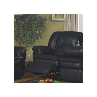Calahan Bonded Leather Reclining Rocking Chair in Black