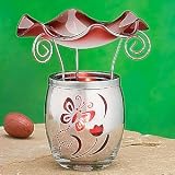 Red Electroplated Collectible Glass Oil Burner Warmer Aromatherapy