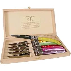 Laguiole Pierre Dubost Multicolor Pearlescent Steak Knives Guaranteed Authentic